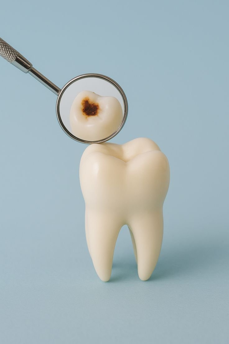 Pediatric dentist helping child feel comfortable before cavity filling
